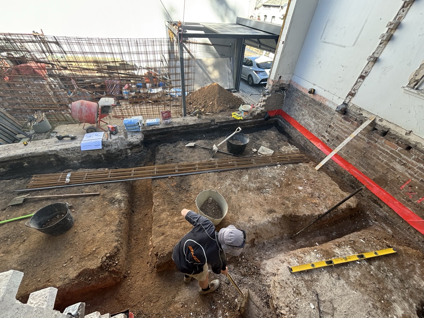 Footings and slab excavation on site